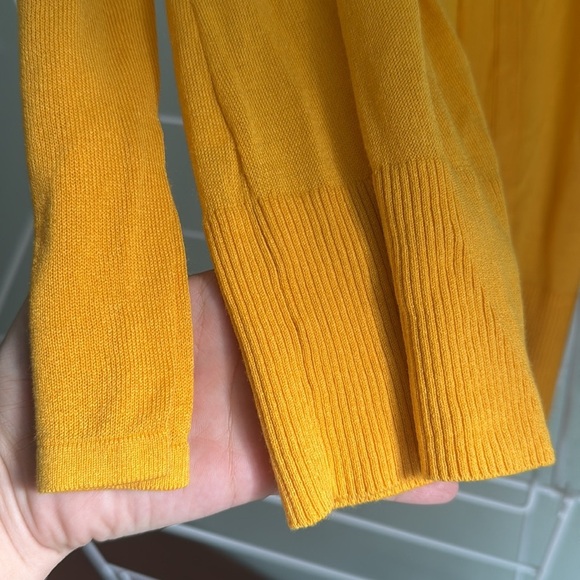 Mustard color Ann Taylor Loft open front cotton cardigan - size S (B18) - Picture 3 of 5